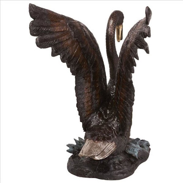 Piped Grace Beauty Grand Swan Cast Bronze Garden Statue Fountain